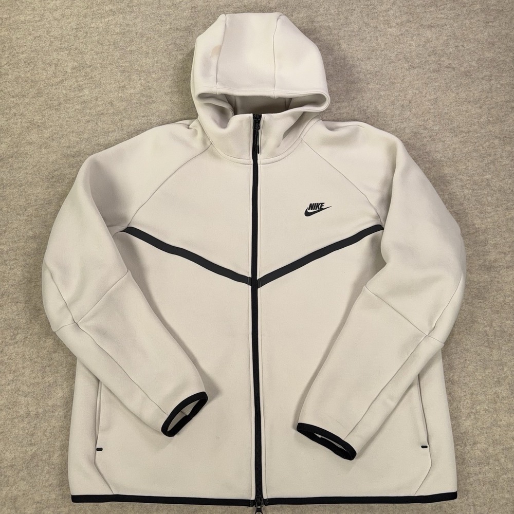 Nike White Full-Zip Hoodie with Black Trim
